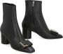 Salvatore Ferragamo Leonia Leren Enkellaarzen Black Dames - Thumbnail 2