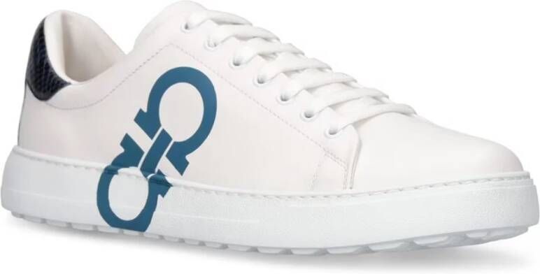 Salvatore Ferragamo Leren Sneakers met Rubberen Zool White Dames