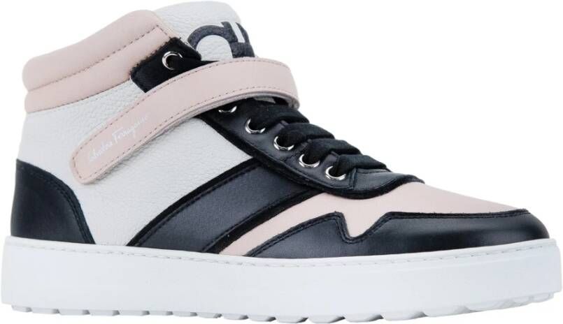 Salvatore Ferragamo Leren Sneakers met Velcro Sluiting Multicolor Dames