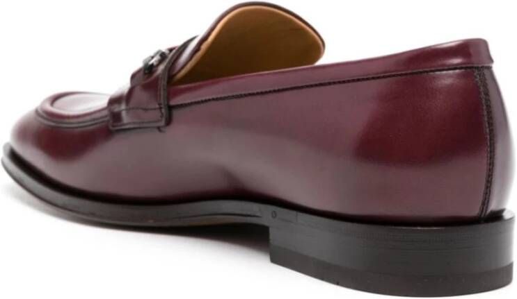 Salvatore Ferragamo Moc Calf Bordeaux T-Strap Brown Heren