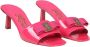 Salvatore Ferragamo Zwarte Leren Hakken Muiltjes Roze Dames - Thumbnail 2