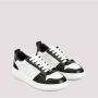 Salvatore Ferragamo Zwarte Leren Sneakers met Witte Details Black Dames - Thumbnail 3