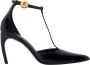 Salvatore Ferragamo Patentleren T-strap Stiletto Black Dames - Thumbnail 2