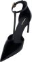 Salvatore Ferragamo Patentleren T-strap Stiletto Black Dames - Thumbnail 5