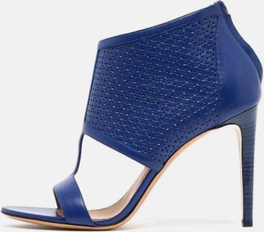 Salvatore Ferragamo Pre-owned Leather boots Blue Dames