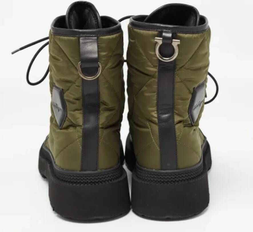Salvatore Ferragamo Pre-owned Leather boots Green Heren