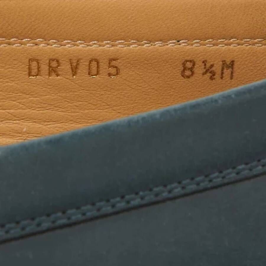 Salvatore Ferragamo Pre-owned Leather flats Blue Dames