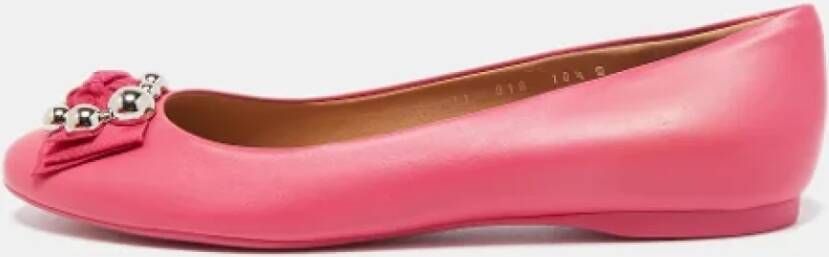 Salvatore Ferragamo Pre-owned Leather flats Pink Dames