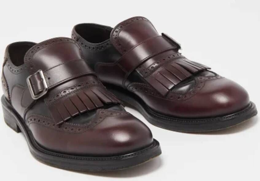 Salvatore Ferragamo Pre-owned Leather flats Red Dames