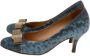 Salvatore Ferragamo Pre-owned Leather heels Blue Dames - Thumbnail 3