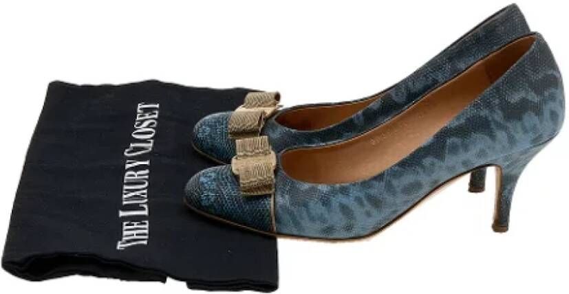 Salvatore Ferragamo Pre-owned Leather heels Blue Dames