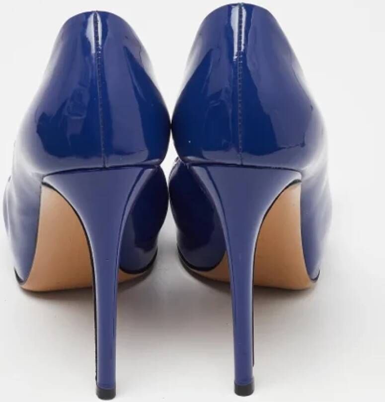 Salvatore Ferragamo Pre-owned Leather heels Blue Dames