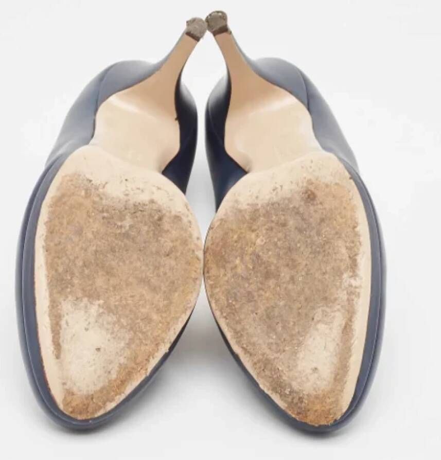 Salvatore Ferragamo Pre-owned Leather heels Blue Dames