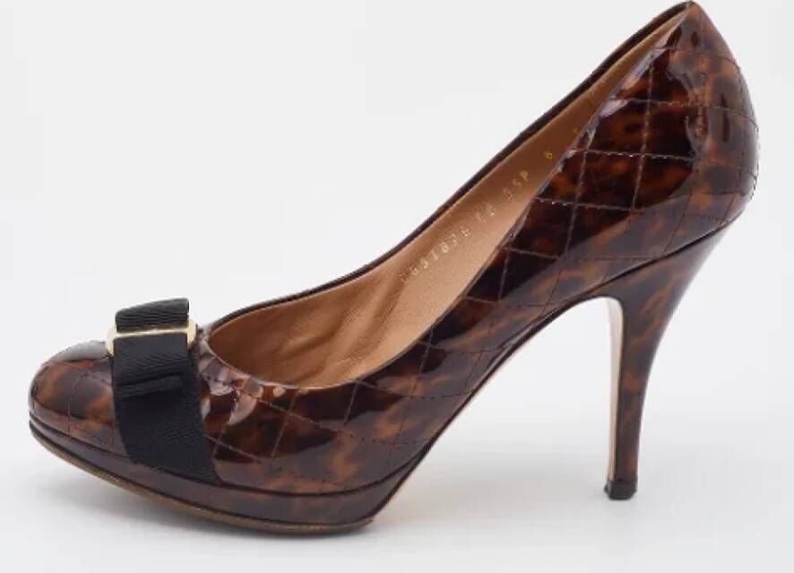 Salvatore Ferragamo Pre-owned Leather heels Brown Dames