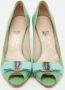 Salvatore Ferragamo Pre-owned Leather heels Green Dames - Thumbnail 2