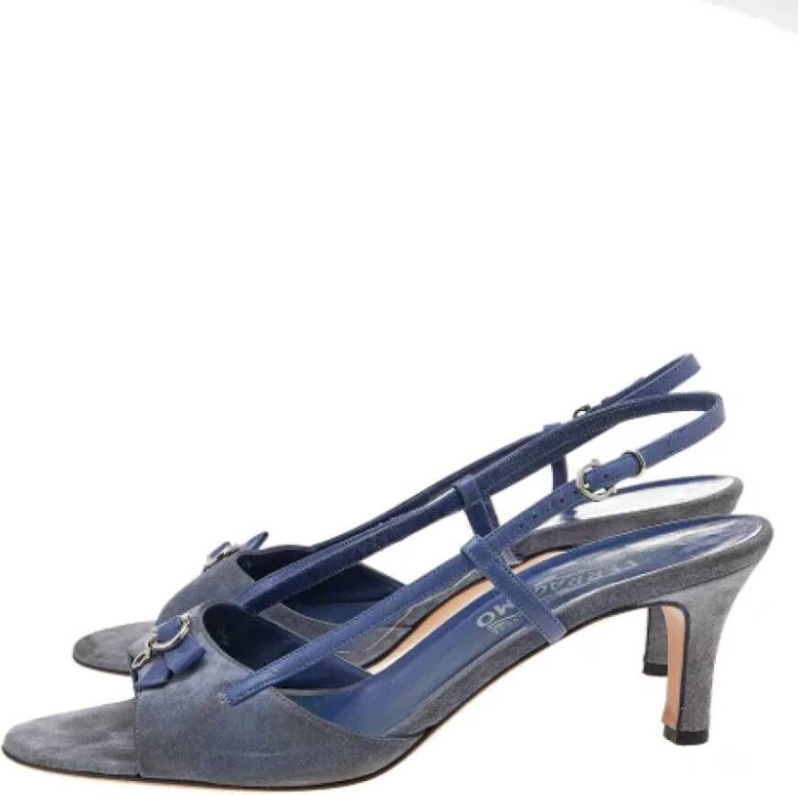 Salvatore Ferragamo Pre-owned Leather sandals Blue Dames