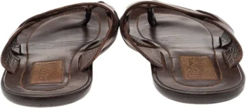 Salvatore Ferragamo Pre-owned Leather sandals Brown Dames