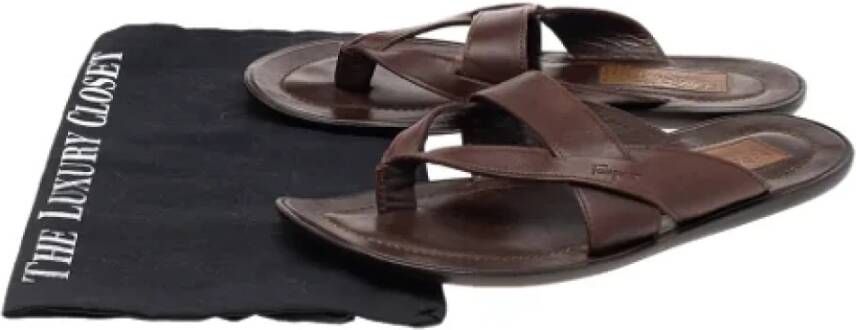 Salvatore Ferragamo Pre-owned Leather sandals Brown Dames