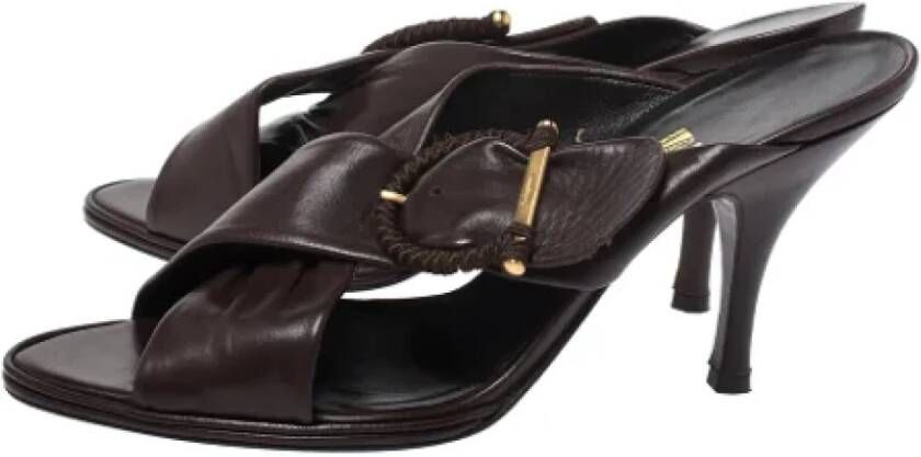 Salvatore Ferragamo Pre-owned Leather sandals Brown Dames