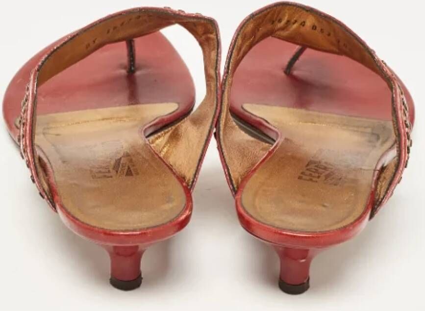 Salvatore Ferragamo Pre-owned Leather sandals Red Dames