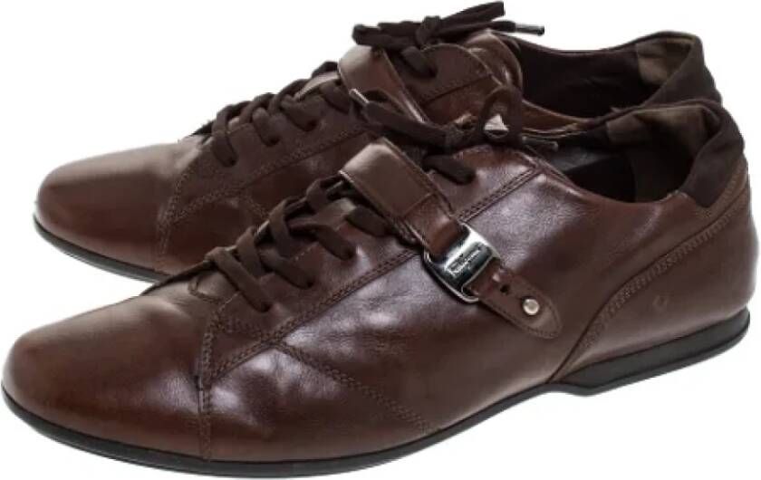 Salvatore Ferragamo Pre-owned Leather sneakers Brown Dames