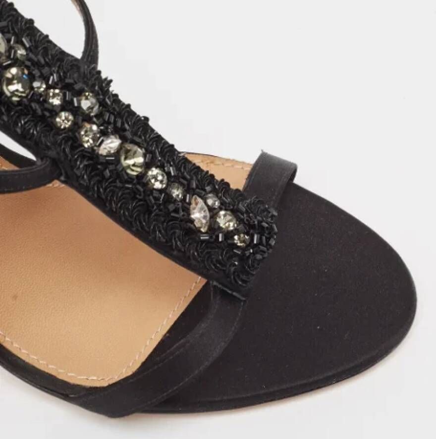 Salvatore Ferragamo Pre-owned Satin sandals Black Dames