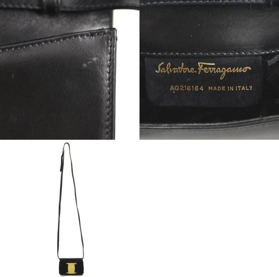Salvatore Ferragamo Pre-owned Tweedehands Boogdetail Leren Crossbody