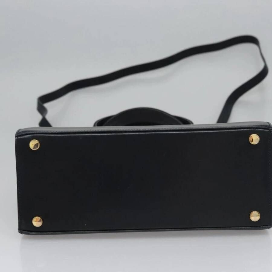 Salvatore Ferragamo Pre-owned Tweedehands Boogdetail Leren Satchel