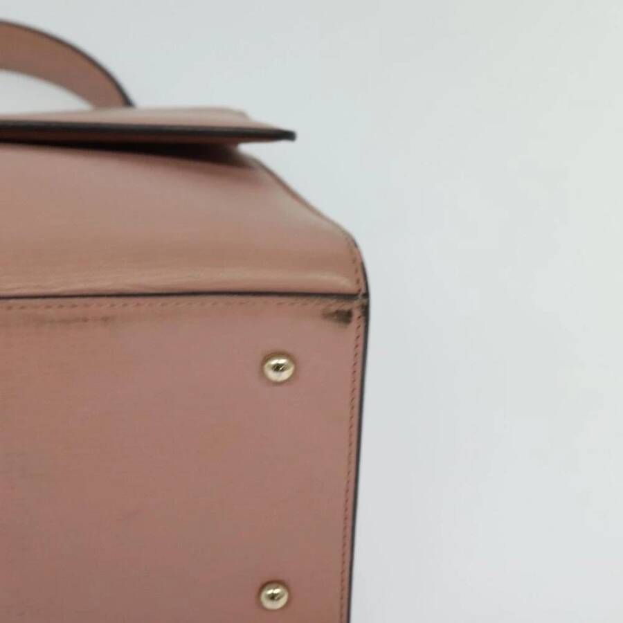 Salvatore Ferragamo Pre-owned Tweedehands Elegante Top Handvat Leren Handtas met Kettingriem en Slotsluiting