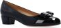 Salvatore Ferragamo women's leather pumps court shoes high heel fiocco Vara Zwart Dames - Thumbnail 7