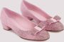Salvatore Ferragamo Roze & Paarse Ballerina's met kristalversiering Pink Dames - Thumbnail 3
