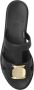 Salvatore Ferragamo Boog Rubberen Sandalen met Gouden Plaat Black Dames - Thumbnail 7