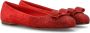 Salvatore Ferragamo Leren Ballerina Flats met Kristallen Versiering Red Dames - Thumbnail 2