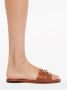 Salvatore Ferragamo Bruine Leren Sandalen met Vierkante Neus Brown Dames - Thumbnail 4