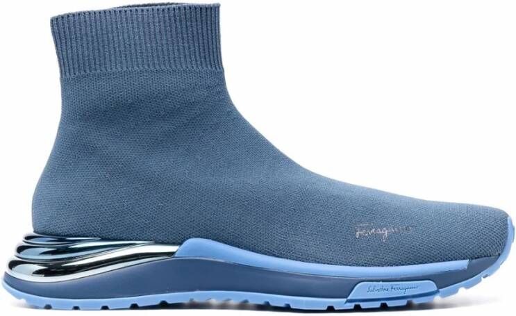 Salvatore Ferragamo Clear Blue Ninette Pull-On Sneakers Blauw Dames