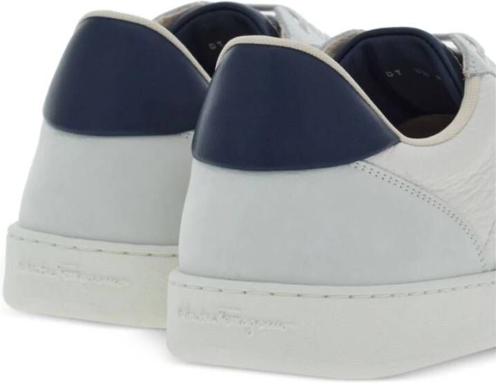 Salvatore Ferragamo Witte Logo-Debossed Leren Sneakers White Heren