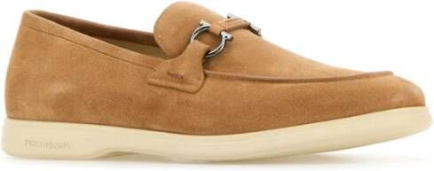 Salvatore Ferragamo Suede Cosimo Loafers in Kameel Brown Heren