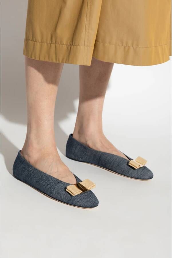 Salvatore Ferragamo Vanna Ballet Flats Blue Dames