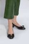 Salvatore Ferragamo Zwarte Leren Strik Detail Hak Pumps Black Dames - Thumbnail 2