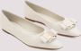 Salvatore Ferragamo Witte Lamsleren Ballerina Schoenen Beige Dames - Thumbnail 3