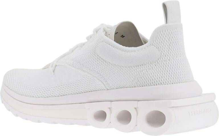 Salvatore Ferragamo Witte Nylon Sneakers met Gancini Zool White Heren