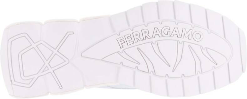 Salvatore Ferragamo Witte Nylon Sneakers met Gancini Zool White Heren