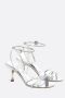 Salvatore Ferragamo Zilveren Gelamineerde Leren Sandalen Gray Dames - Thumbnail 2