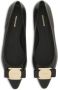 Salvatore Ferragamo Elegante Monogram Strik Ballerina Flats Black Dames - Thumbnail 9