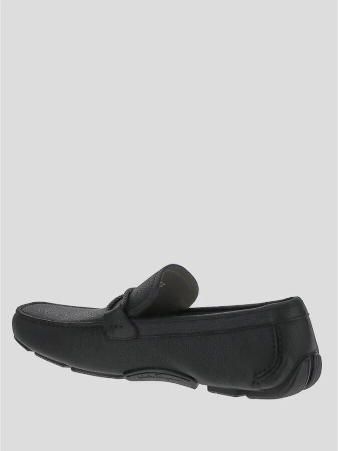 Salvatore Ferragamo Zwarte Front 4 Mocassins Black Heren