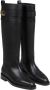 Salvatore Ferragamo Zwarte Leren Enkellaarzen Ruitersport Stijl Black Dames - Thumbnail 8