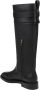 Salvatore Ferragamo Zwarte Leren Enkellaarzen Ruitersport Stijl Black Dames - Thumbnail 10