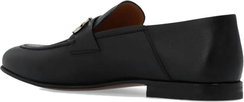 Salvatore Ferragamo Zwarte Leren Loafer Schoenen Aw22 Black Heren