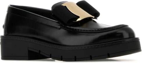 Salvatore Ferragamo Zwarte leren Mirty loafers Black Dames
