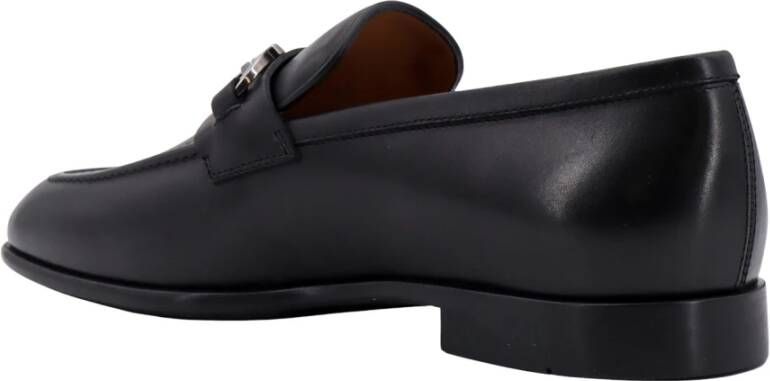 Salvatore Ferragamo Zwarte Loafer Schoenen met Gancini Detail Black Heren